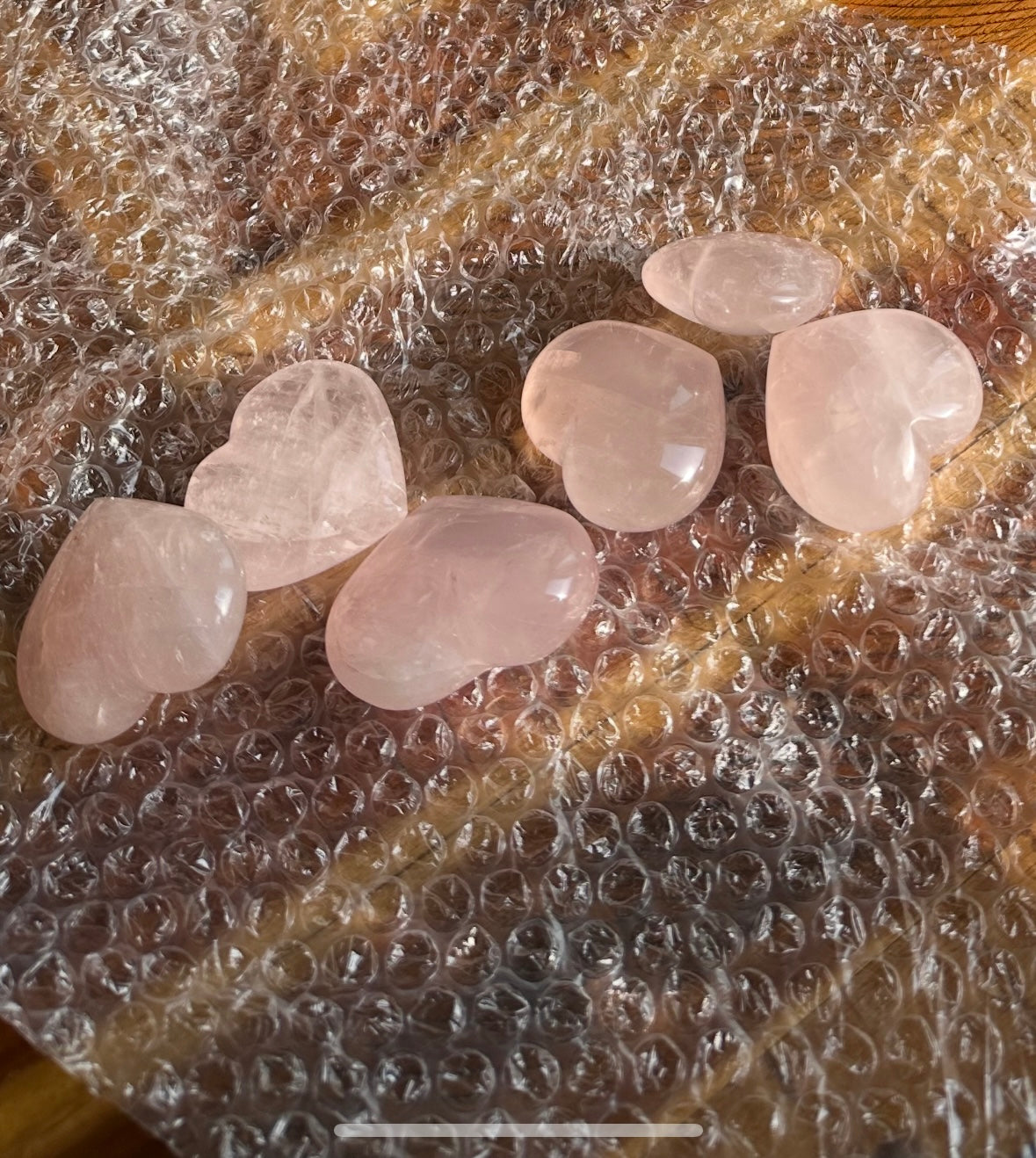 Rose Quartz Heart Palm Stone