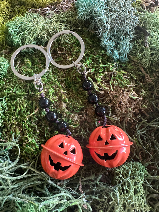 Jack-o-Lantern Bell Keyring