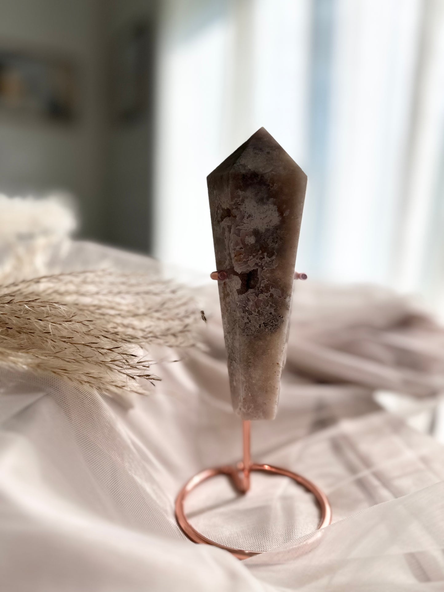 Pink Quartz Crystal Wand