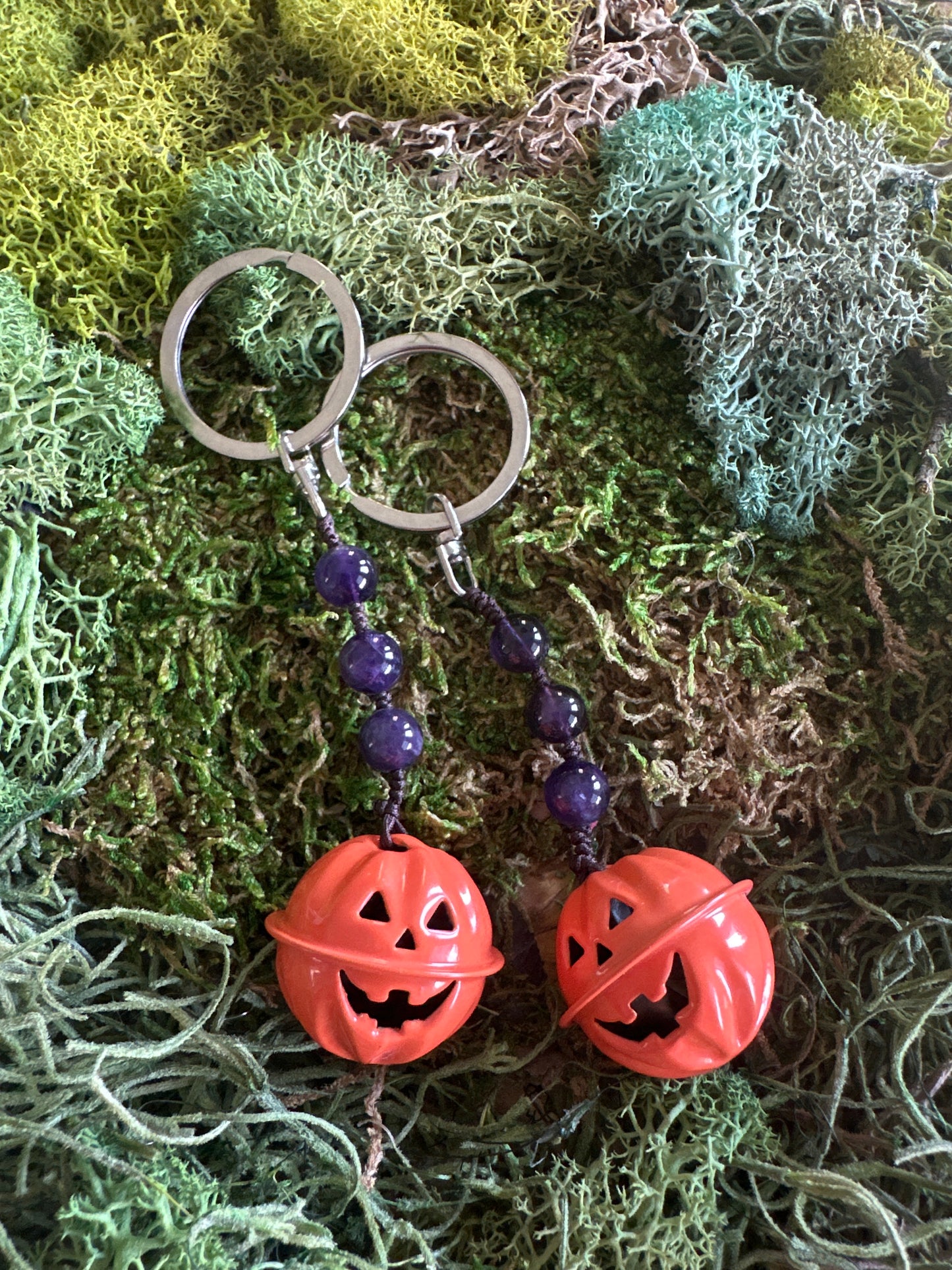 Jack-o-Lantern Bell Keyring